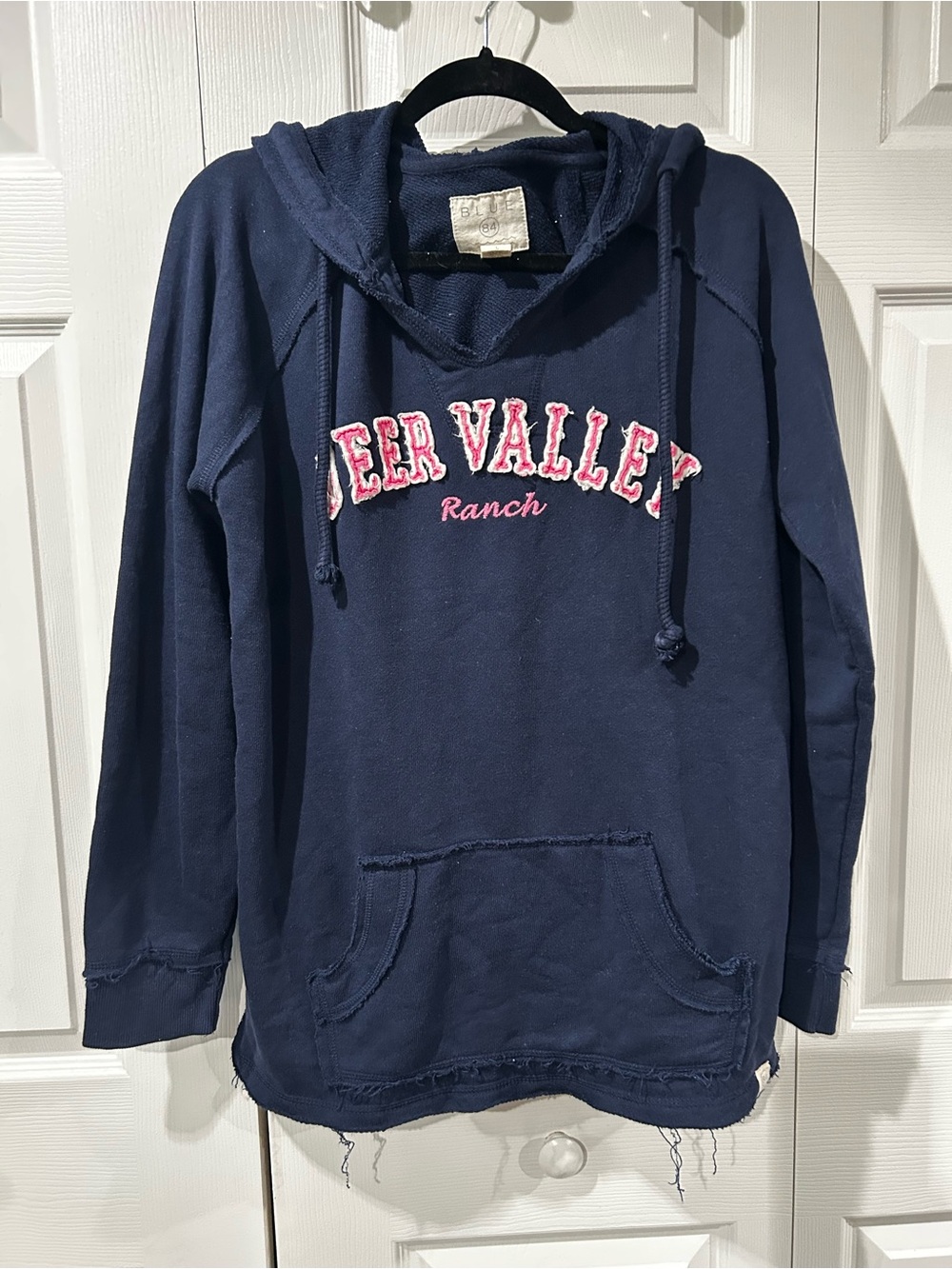 Blue 84 Deer Valley Ranch Navy Hoodie with Pink Logo